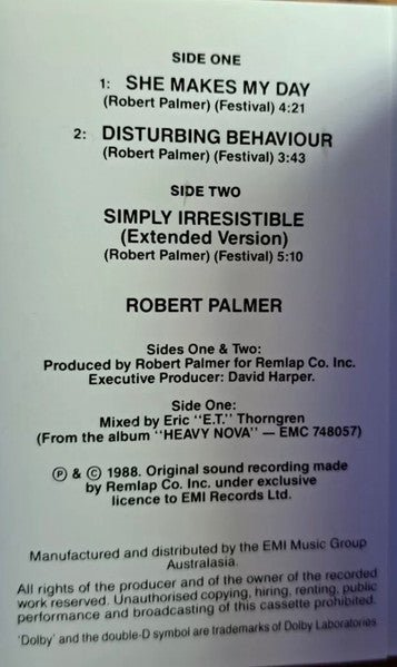 Robert Palmer : She Makes My Day (Cass, Single)