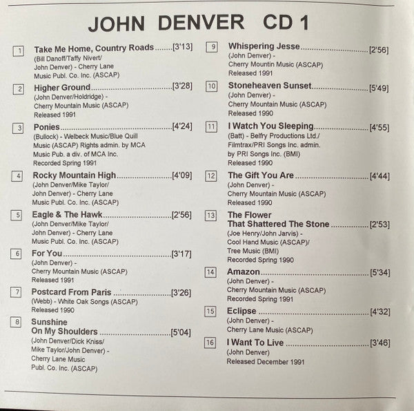John Denver : Collection (2xCD, Comp)