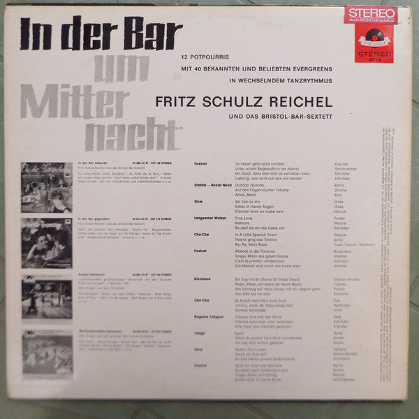 Fritz Schulz Reichel Und Das Bristol-Bar-Sextett* : In Der Bar Um Mitternacht (LP, Album, Mono, RE)