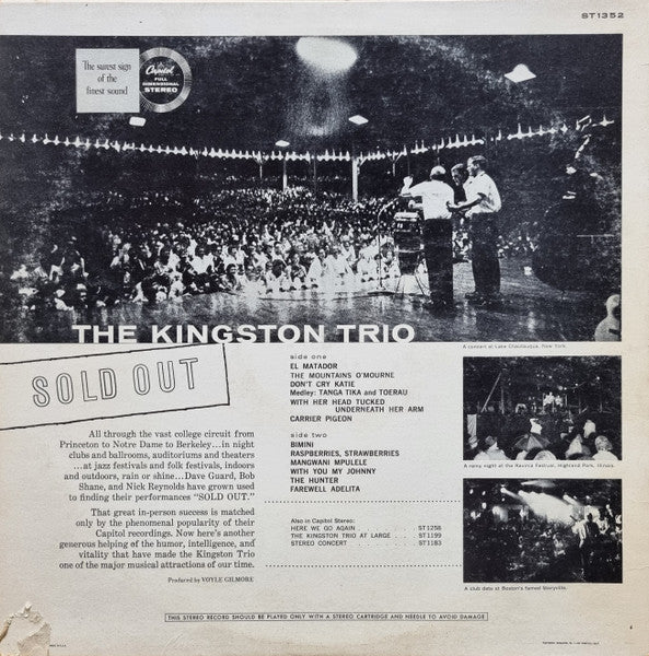 The Kingston Trio* : Sold Out (LP, Album, RE)