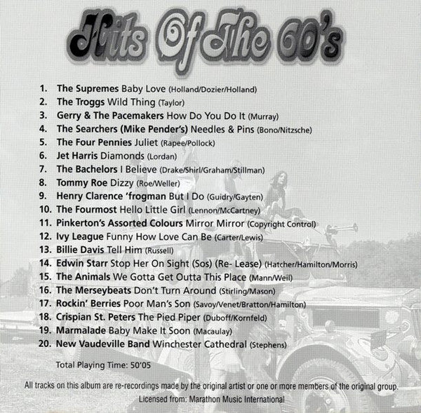 Various : Hits Of The 60's (CD, Comp)