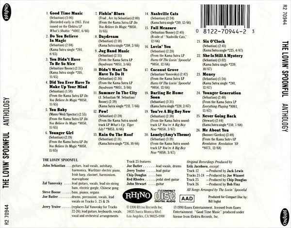 The Lovin' Spoonful : Anthology (CD, Comp, RE, RP)