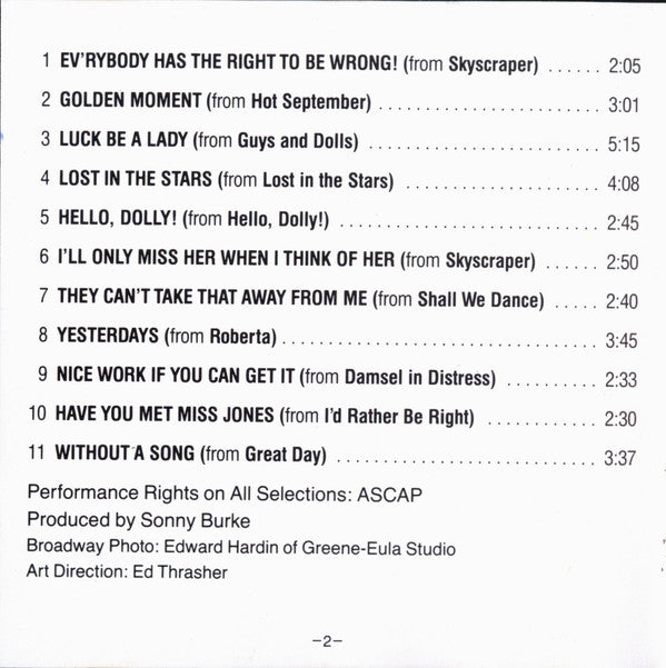 Frank Sinatra : My Kind Of Broadway (CD)