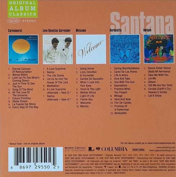Santana : Original Album Classics (CD, Album, RE, RP + CD, Album, RE, RP + CD, Album,)