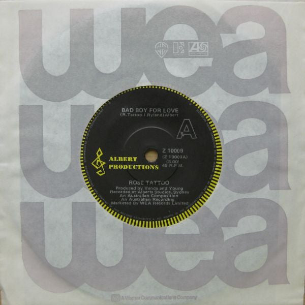 Rose Tattoo : Bad Boy For Love (7", Single)