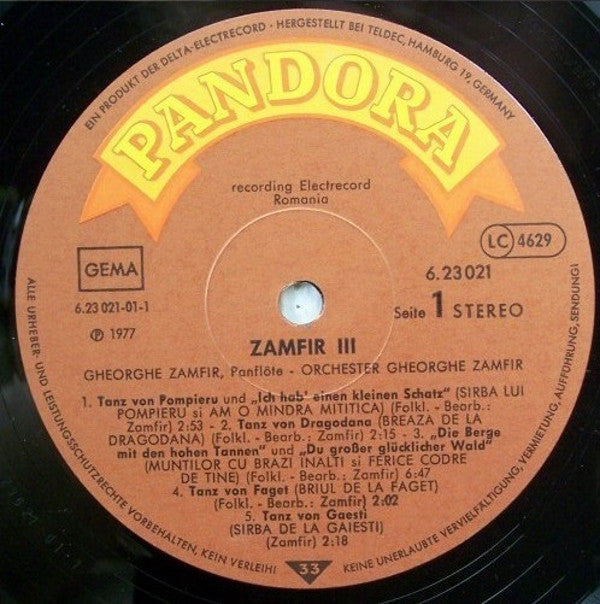 Gheorghe Zamfir : Gheorghe Zamfir 3 (LP, Album)