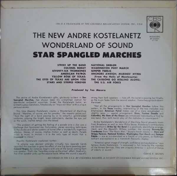 André Kostelanetz : Star Spangled Marches (LP, Album, Mono)