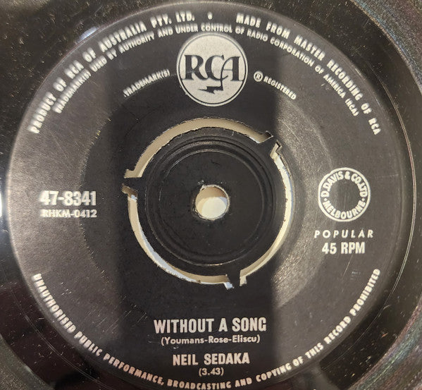 Neil Sedaka : The Closest Thing To Heaven (7", Single)