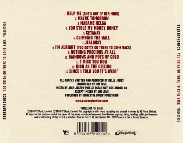 Stereophonics : You Gotta Go There To Come Back (CD, Album, Ltd, Car)