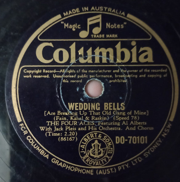 The Four Aces : Three Coins In The Fountain / Wedding Bells (Are Breaking Up That Old Gang Of Mine) (Shellac, 10")