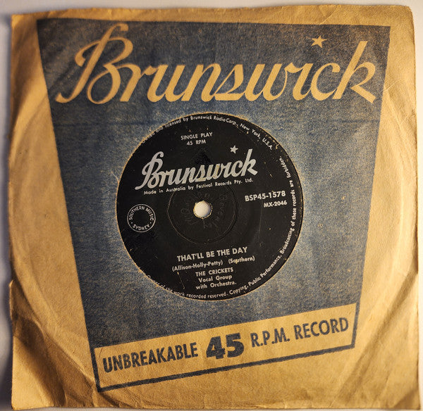 The Crickets (2) : That'll Be The Day / I'm Lookin' For Someone To Love (7", Single)