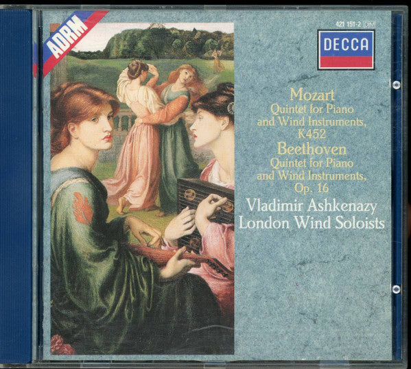 Wolfgang Amadeus Mozart, Ludwig van Beethoven, Vladimir Ashkenazy, London Wind Soloists : Quintet In E Flat, K.452 / Quintet In E Flat, Op.16 (CD, RE, RM, PDO)