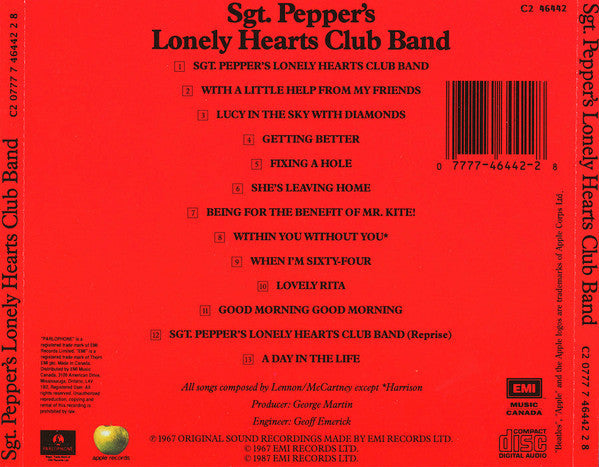The Beatles : Sgt. Pepper's Lonely Hearts Club Band (CD, Album, RE)