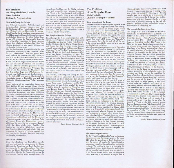 Choralschola Maria Einsiedeln*, Pater Roman Bannwart : Gregorianischer Choral - Benediktinerkloster Maria Einsiedeln (LP, Gat)
