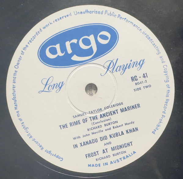 Samuel Taylor Coleridge : The Rime Of The Ancient Mariner (LP, Mono, RP)