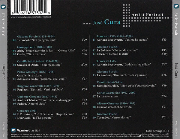 José Cura : José Cura - Artist Portrait (CD, Comp)