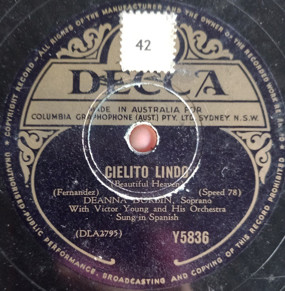 Deanna Durbin : Estrellita/ Cielito Lindo  (Shellac, 10")