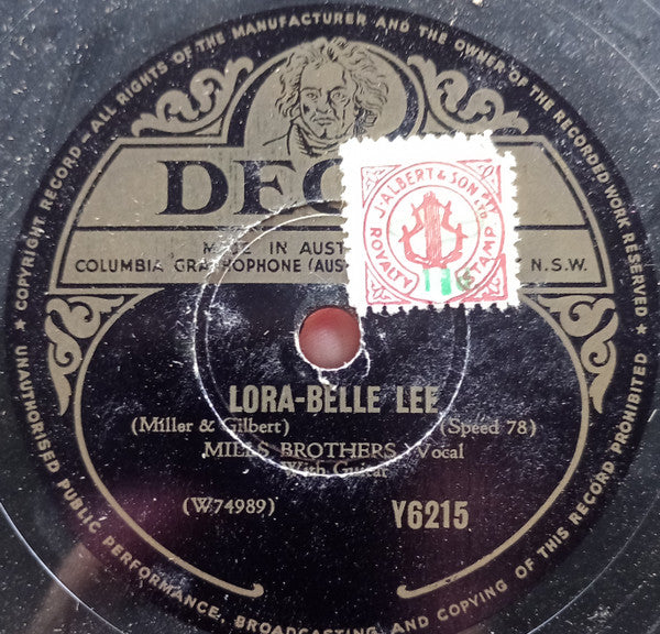 The Mills Brothers : Lora-Belle Lee / I Want You To Want Me (To Want You) (Shellac, 10")