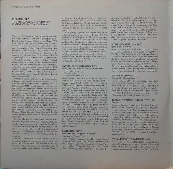 Eugene Ormandy, The Philadelphia Orchestra : Philadelphia (2xLP)