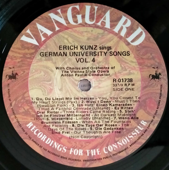 Erich Kunz : Erich Kunz Sings German University Songs (LP, Album, Club, RE)