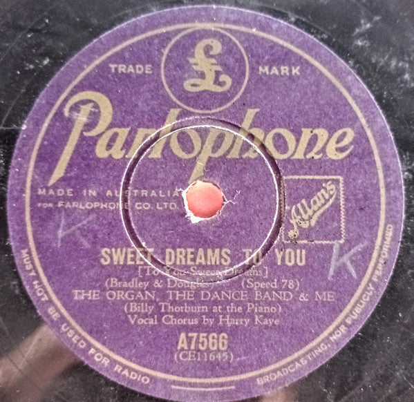 The Organ, The Dance Band & Me : The Bells of St. Mary's / Sweet Dreams To You  (Shellac, 10")