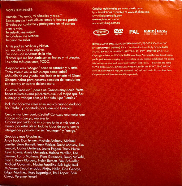 Shakira : Fijación Oral Vol. 1 (CD, Album + DVD-V, PAL)