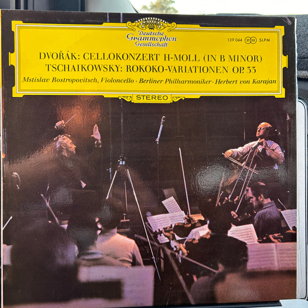 Dvořák* / Tchaikovsky* - Berlin Philharmonic*, Herbert von Karajan, Mstislav Rostropovitch* : Cello Concerto In B Minor, Op. 104 / Variations On A Rococo Theme (LP)