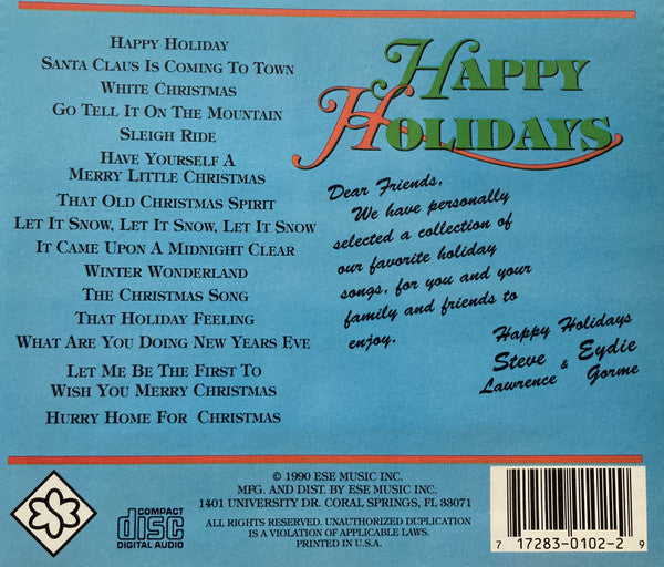 Steve & Eydie : Happy Holidays (CD, Album)