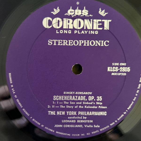 Rimsky-Korsakov* / New York Philharmonic, Leonard Bernstein : Scheherazade (LP)