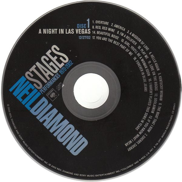 Neil Diamond : Stages (Performances 1970 - 2002) (5xCD + DVD-V, NTSC + Box)