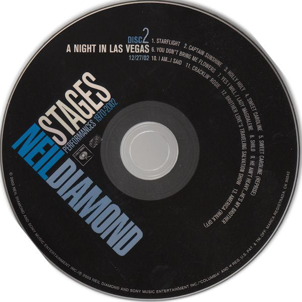 Neil Diamond : Stages (Performances 1970 - 2002) (5xCD + DVD-V, NTSC + Box)