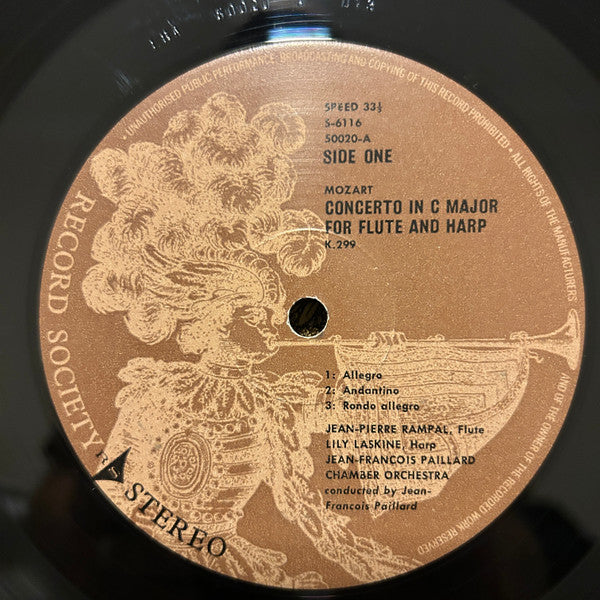 Mozart* /  Jacques Lancelot (Clarinet) /  Lily Laskine (Harp) /  Jean-Pierre Rampal (Flute) /  Jean-Francois Paillard Chamber Orchestra* : Clarinet Concerto (K. 622) / Flute & Harp Concerto (K.299) (LP, Album, Club, RE)