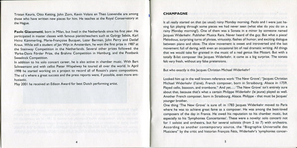 Bart Schneemann, Paolo Giacometti, Widerkehr* : The Duosonatas (CD, Album)