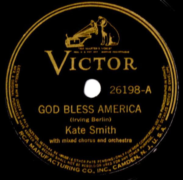 Kate Smith (2) : God Bless America / The Star Spangled Banner (Shellac, 10", Ind)