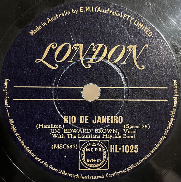 Jim Edward Brown* And Maxine Brown (2) : Looking Back To See / Rio De Janeiro (Shellac, 10")