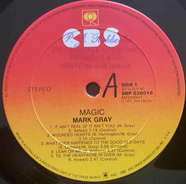 Mark Gray (4) : Magic (LP, Album)