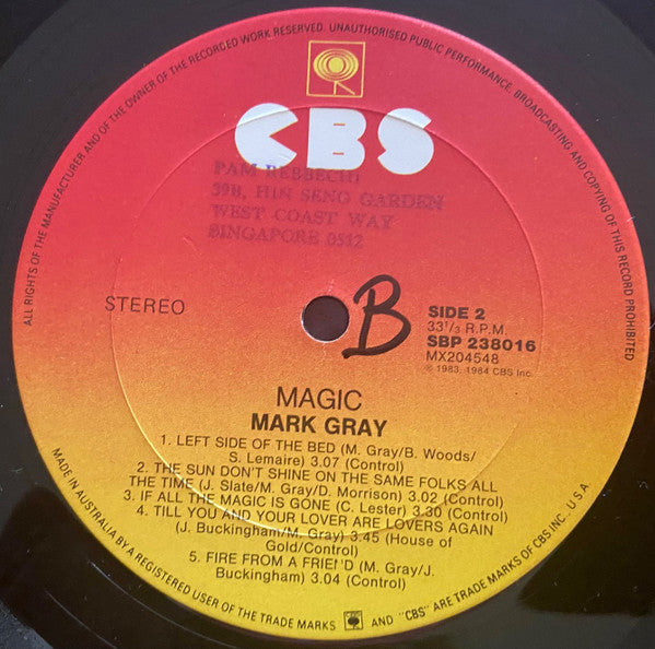 Mark Gray (4) : Magic (LP, Album)