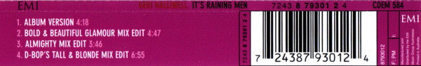 Geri Halliwell : It's Raining Men (The Mixes) (CD, Single)