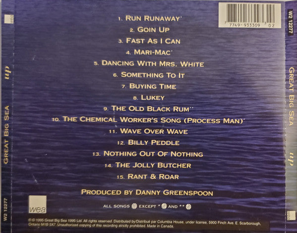 Great Big Sea : Up (CD, Album, Club)
