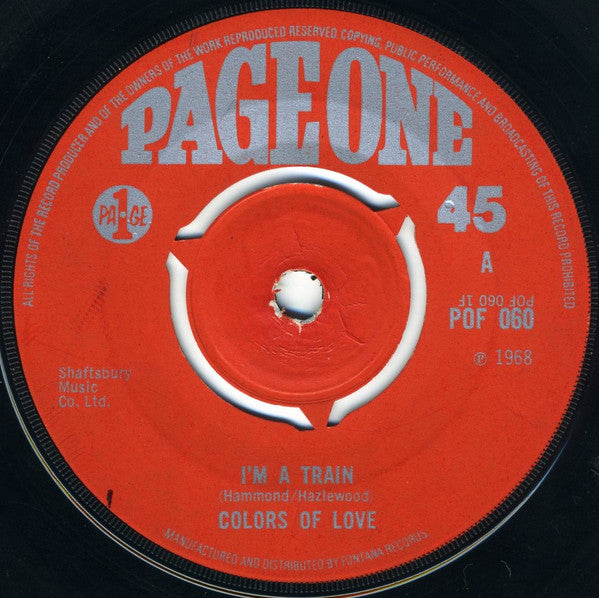 Colors Of Love (2) : I'm A Train (7", Single)
