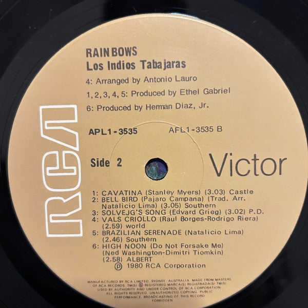 Los Indios Tabajaras : Rainbows (LP, Album)