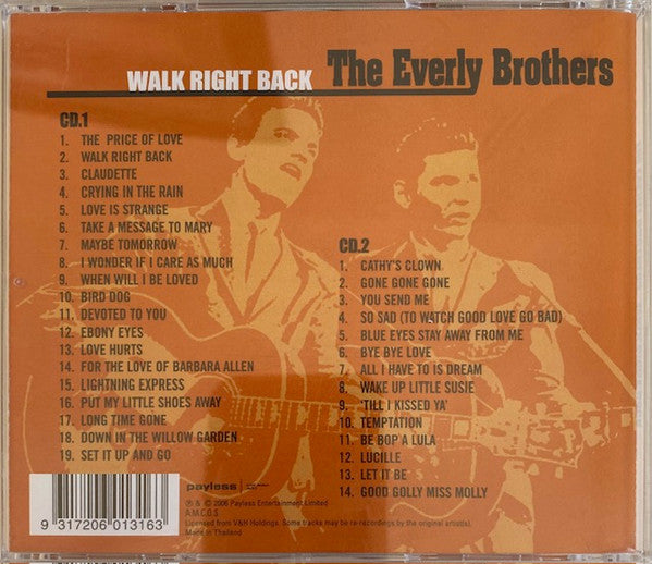 Everly Brothers : Walk Right Back (2xCD, Album, Comp)