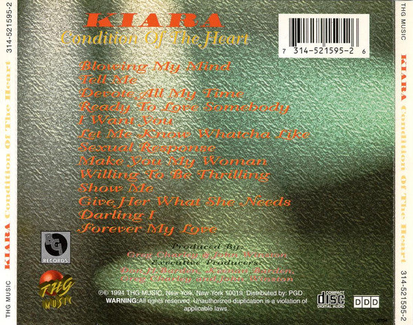 Kiara : Condition Of The Heart (CD, Album)