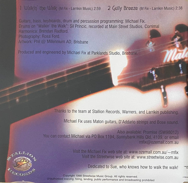Michael Fix : Walkin' The Walk (CD, Single)