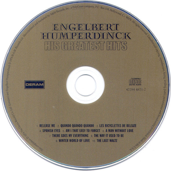 Engelbert Humperdinck : His Greatest Hits (CD, Comp, RE)