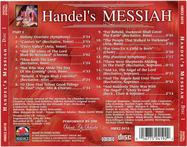 Handel*, Andrew Lane (5) : Messiah (2xCD, Album)