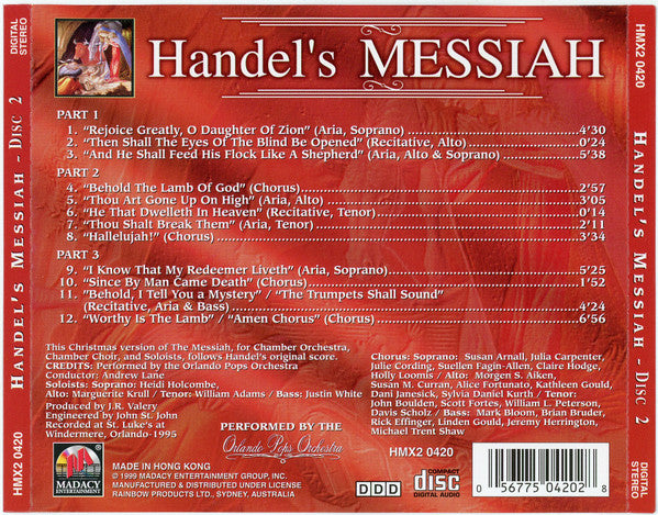 Handel*, Andrew Lane (5) : Messiah (2xCD, Album)