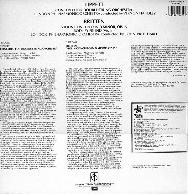 Sir Michael Tippett, Benjamin Britten, London Symphony Orchestra : Double Concerto / Violin Concerto (LP, Comp, RM)