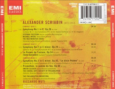 Scriabin* - The Philadelphia Orchestra, Riccardo Muti : Symphonies Nos. 1-3 Etc. (3xCD, Album, Comp)