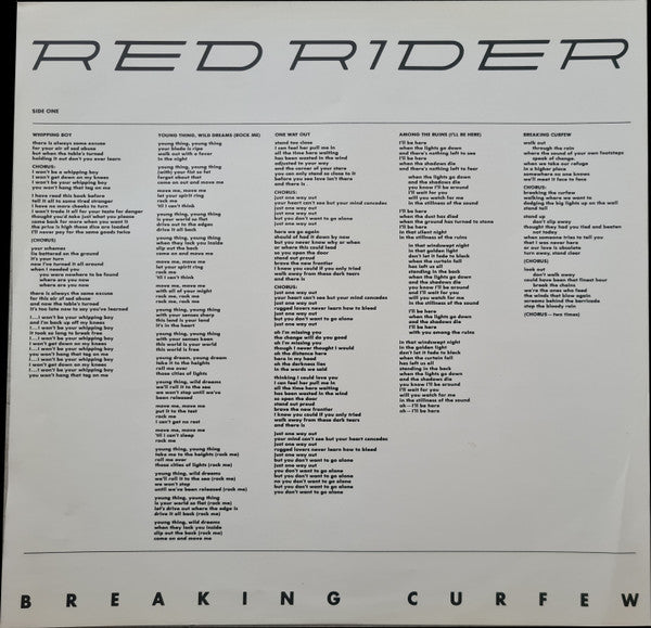 Red Rider : Breaking Curfew (LP, Album)